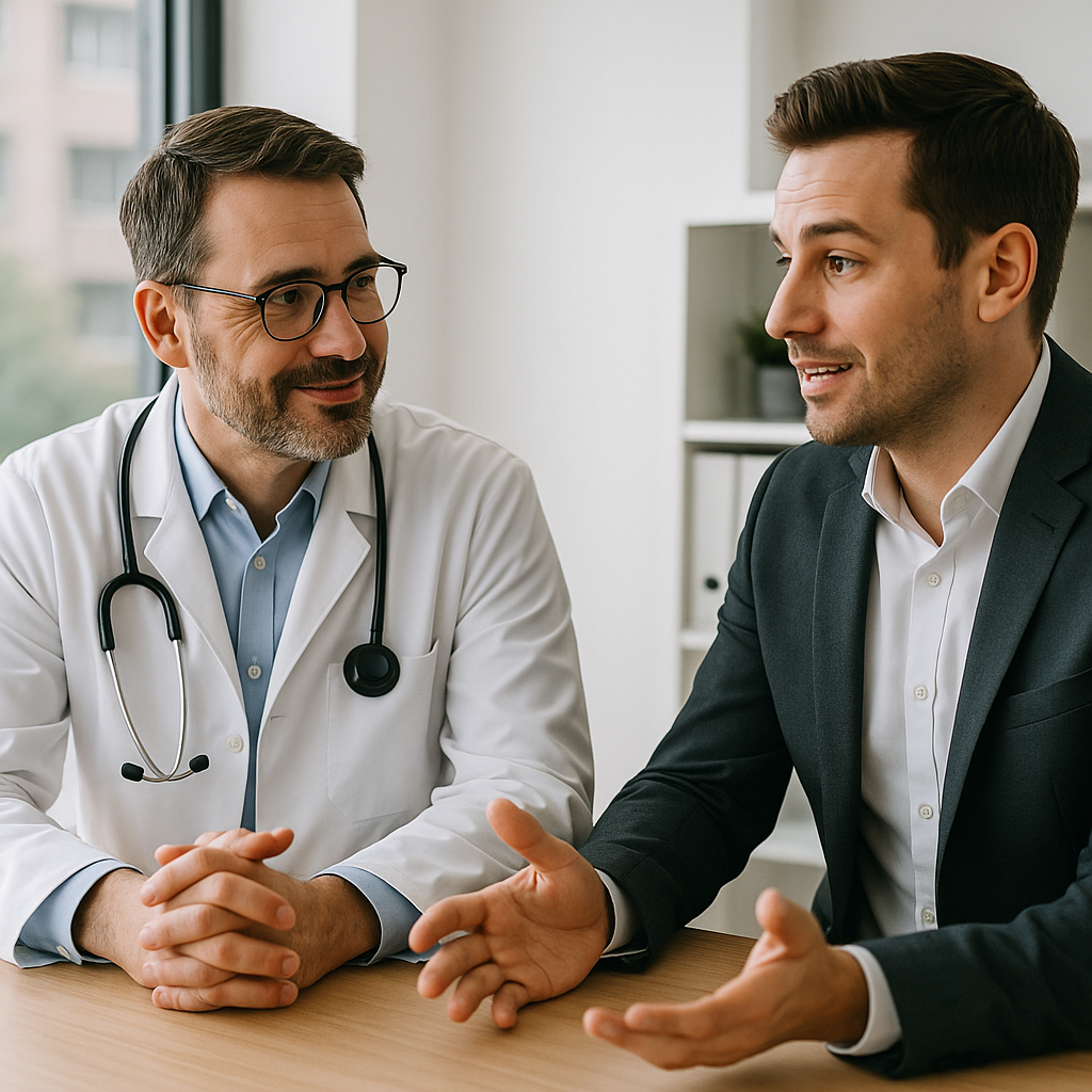 photographic Arzt und Berater im gemeinsamen Gesprch